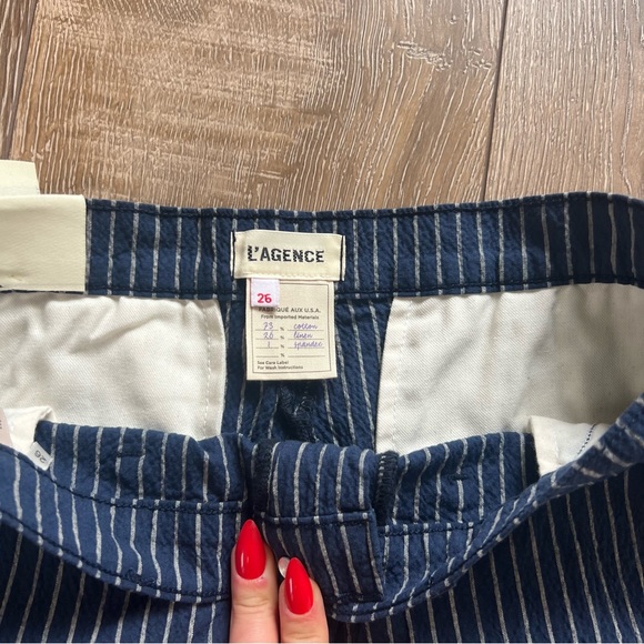 L’AGENCE Jameson Striped High Rise Shorts - Picture 3 of 4